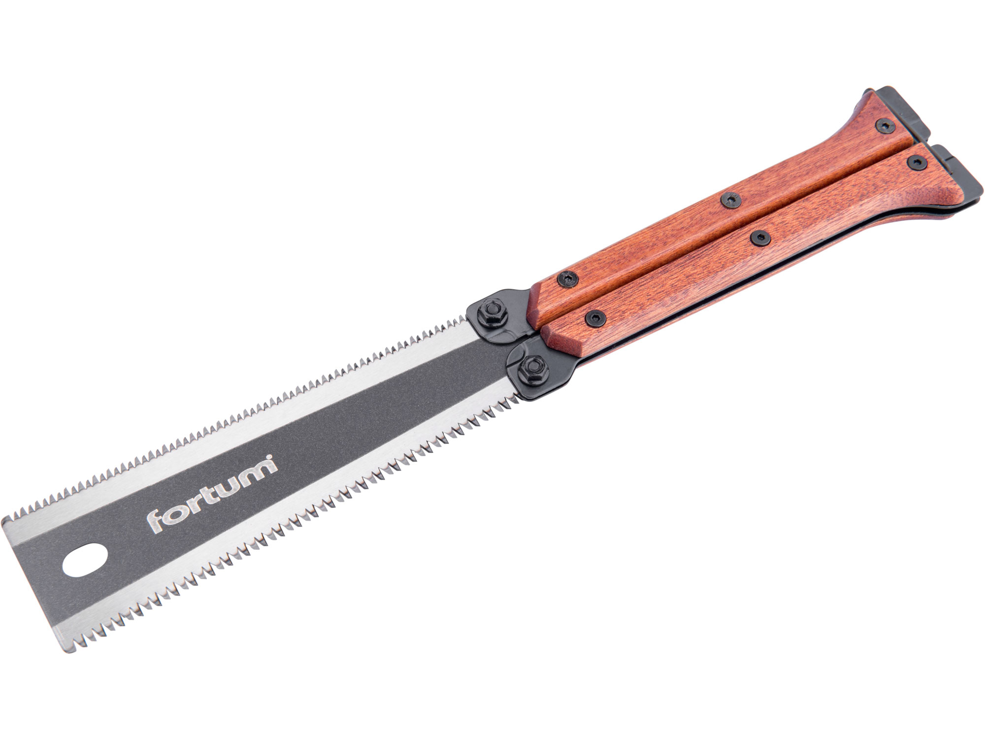 pila zavírací/kapesní dvoubřitá, 300mm s dřevěnou rukojetí - FORTUM
