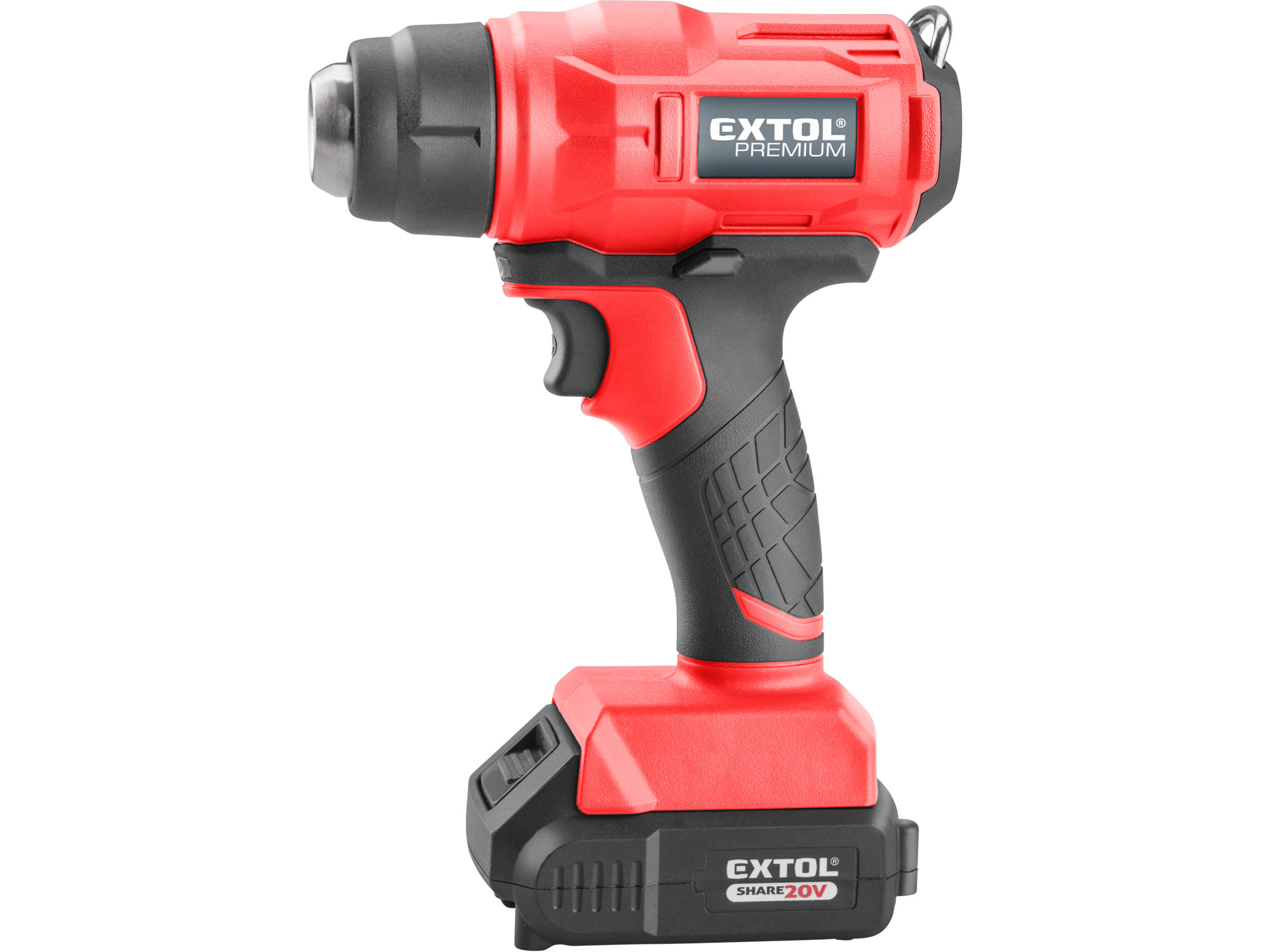 pistole horkovzdušná aku SHARE20V, 550°C, 20V Li-ion, 2000mAh