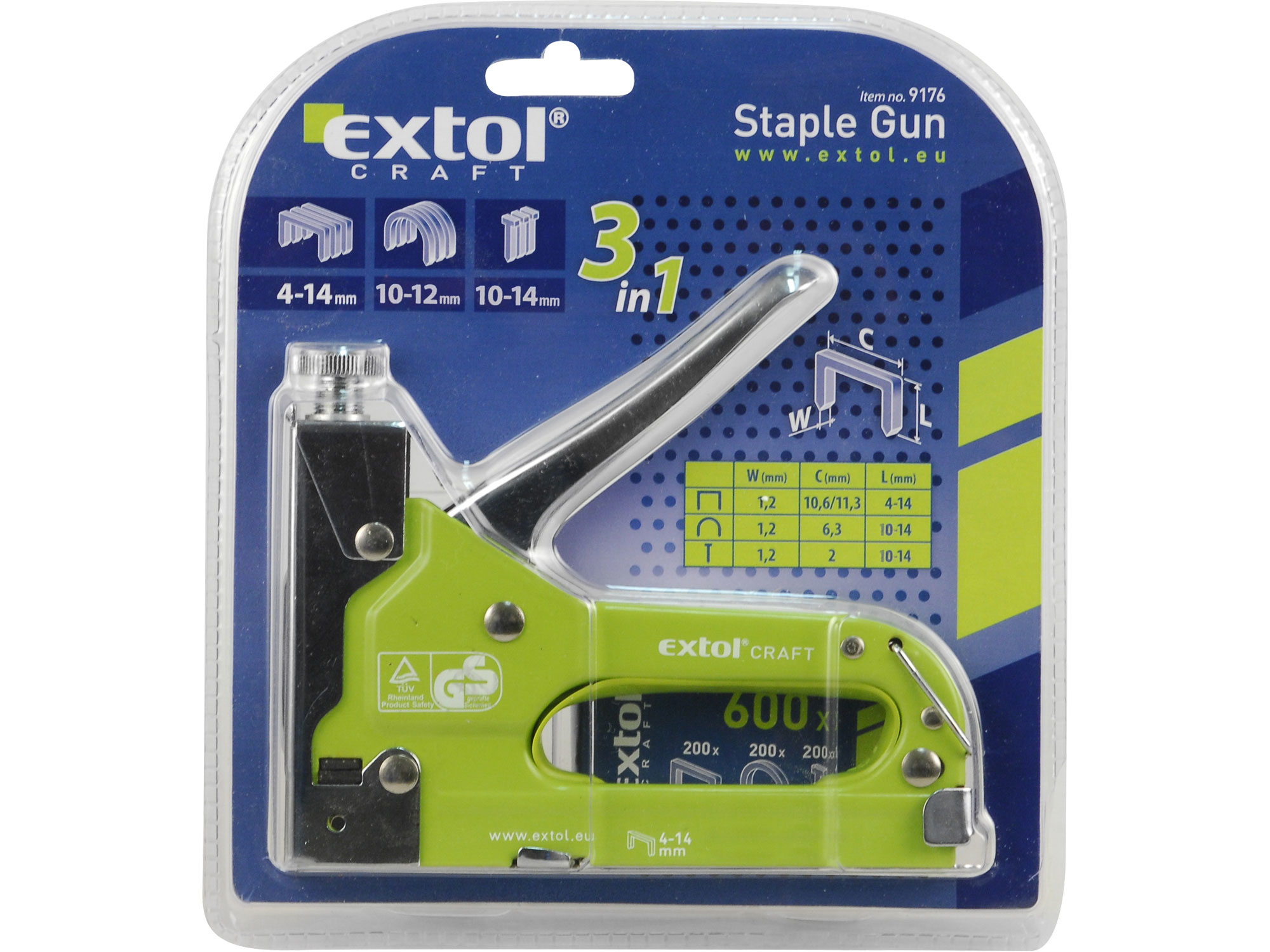 Sponkovačka 3funkční 4-14mm/tl. 1,2mm EXTOL CRAFT 9176