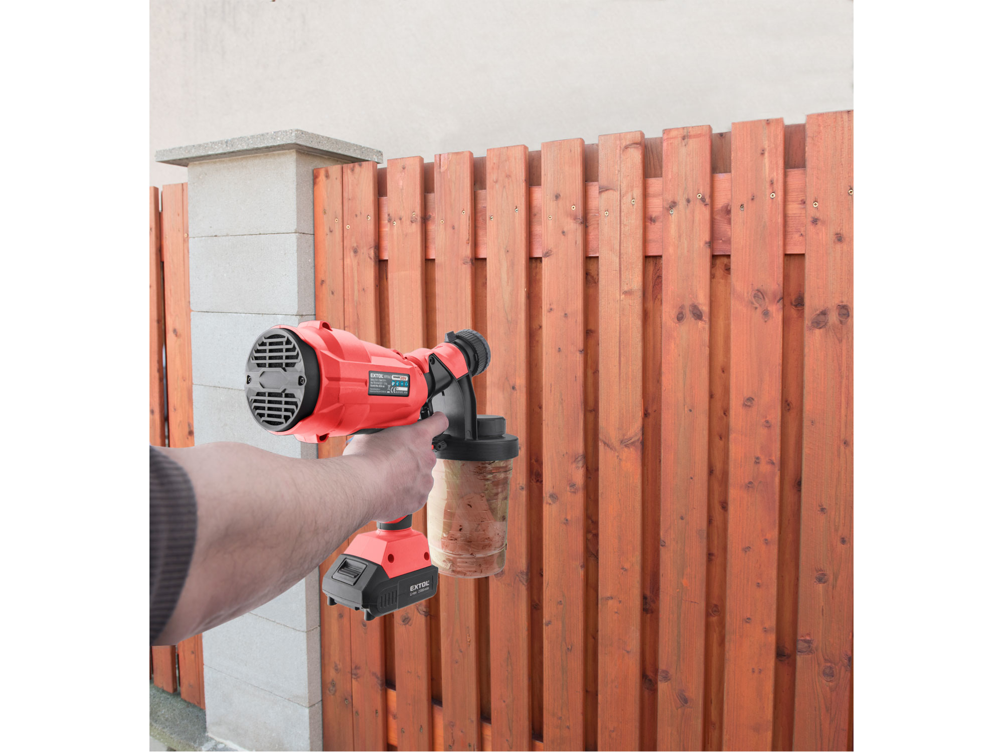 pistole stříkací HVLP aku SHARE20V, 20V Li-ion, 2000mAh