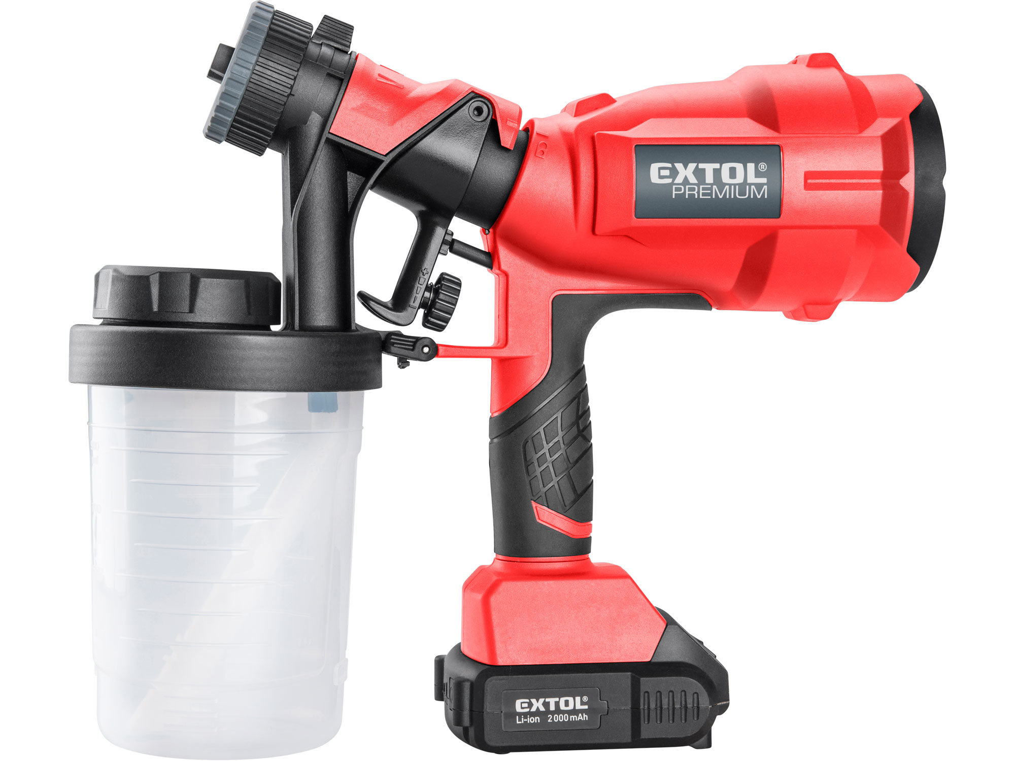 pistole stříkací HVLP aku SHARE20V, 20V Li-ion, 2000mAh