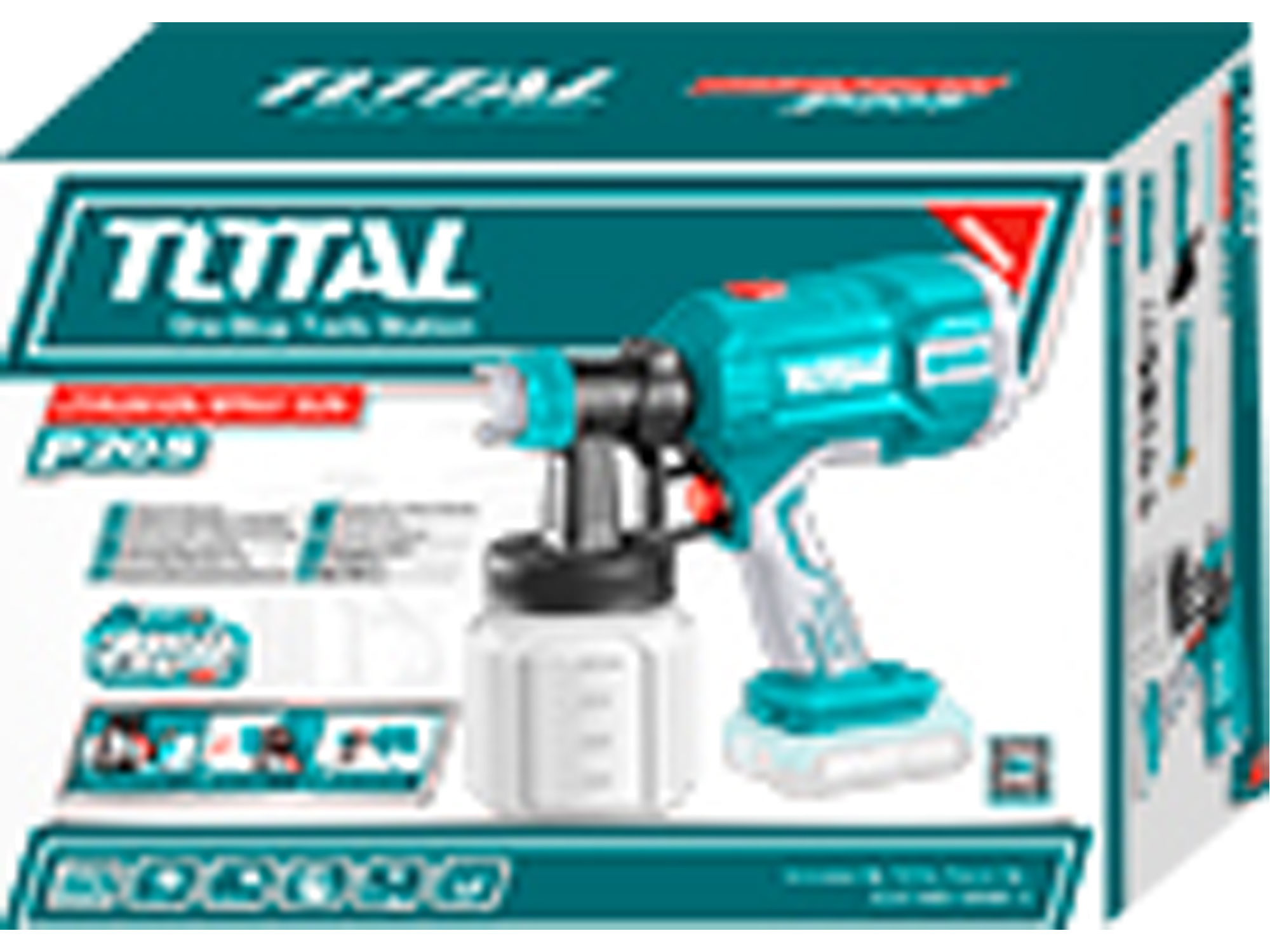 Pistole stříkací na barvu AKU, 20V Li-ion, 2000mAh, bez baterie a nabíječky