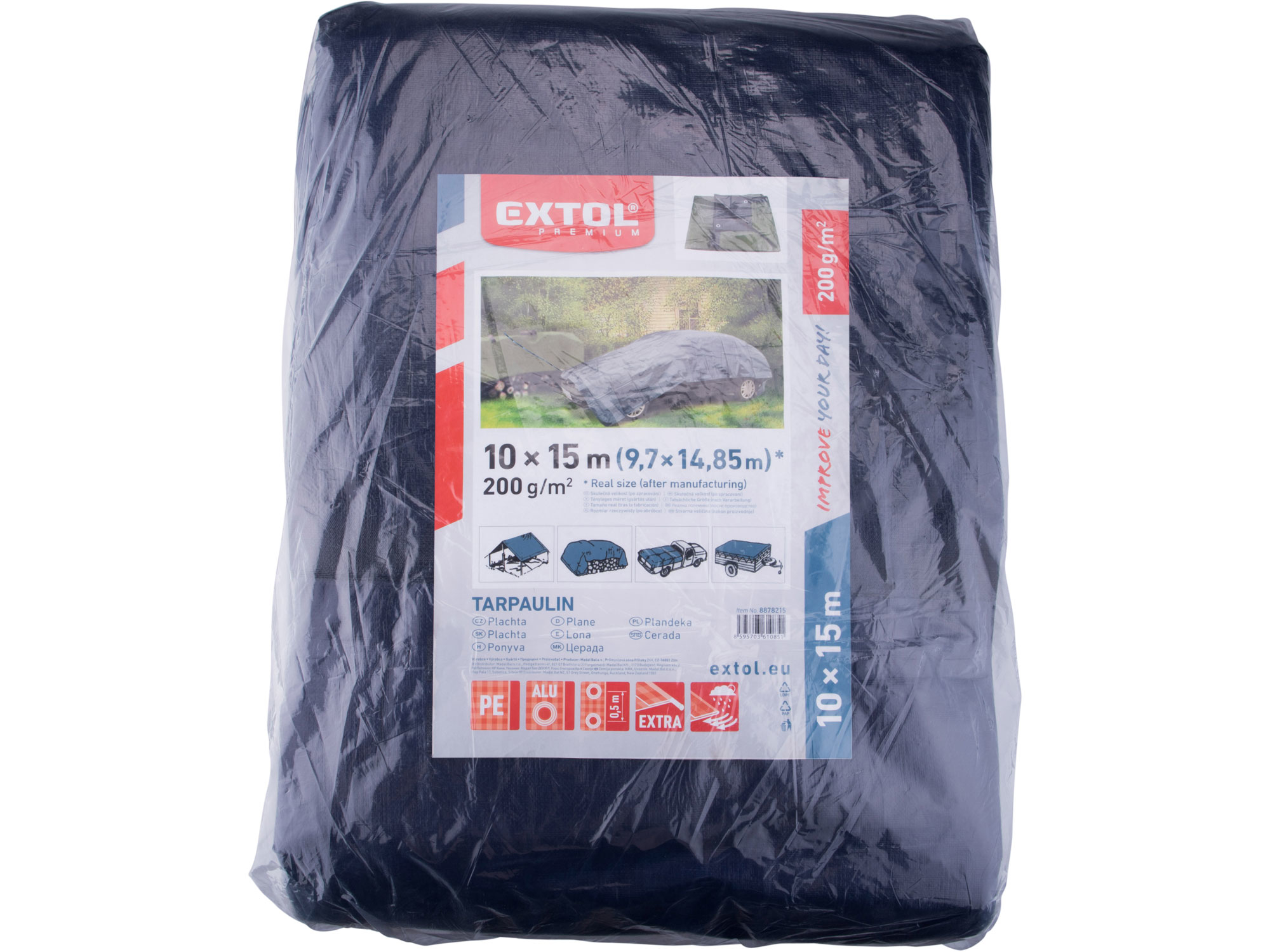 plachta PE nepromokavá silná 200g/m2, 10x15m, PE