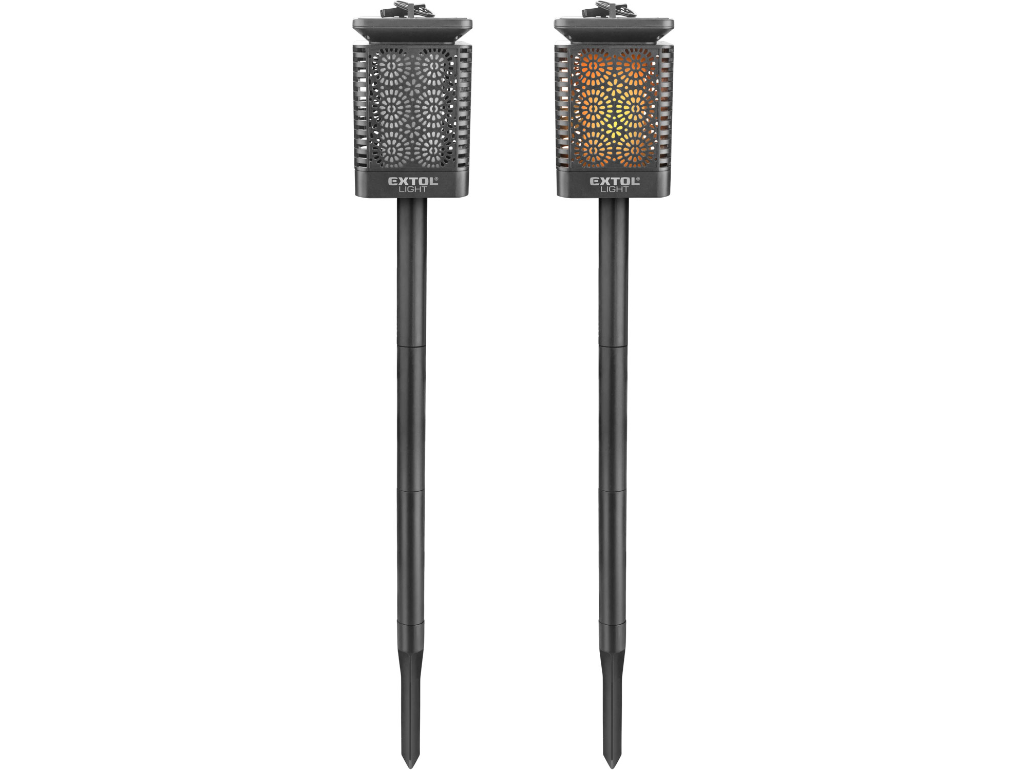 pochodeň LED s plamenem, solární nabíjení, 12x LED