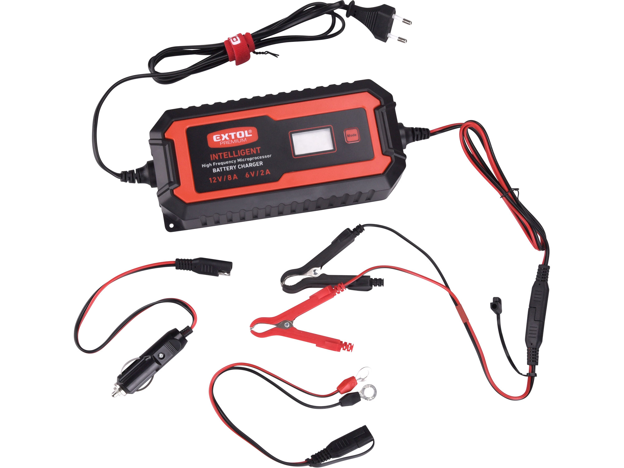 POŠK. OBAL autonabíječka 9stupňová, řízená mikroprocesorem, 12V/6V, 8A