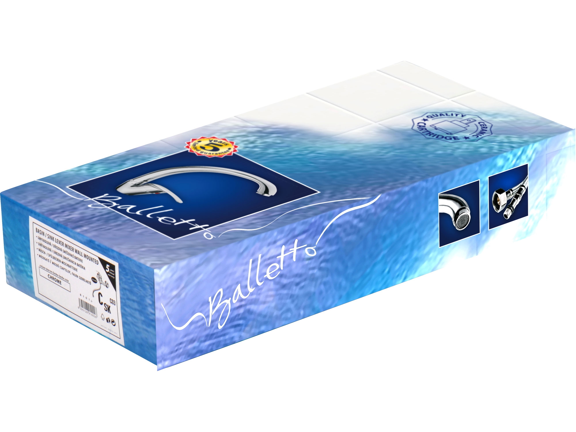 POŠK. OBAL baterie umyvadlová stojánková, horní ramínko, 35mm, chrom