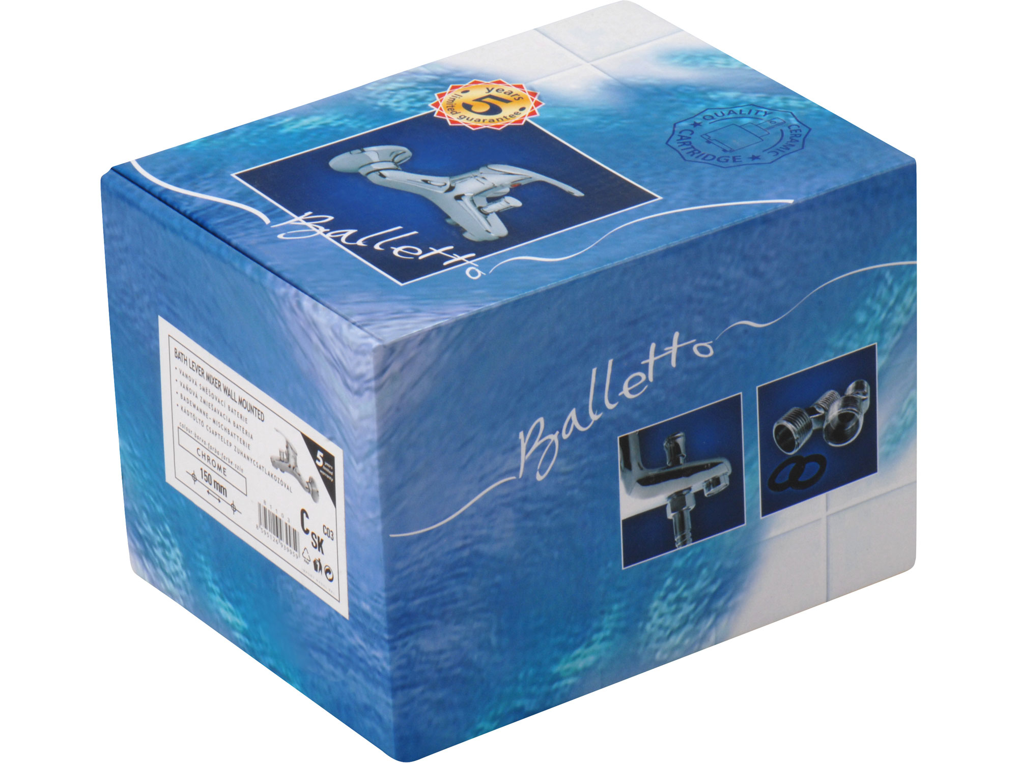 POŠK. OBAL baterie vanová, 100mm, ramínko 9cm, 35mm, chrom