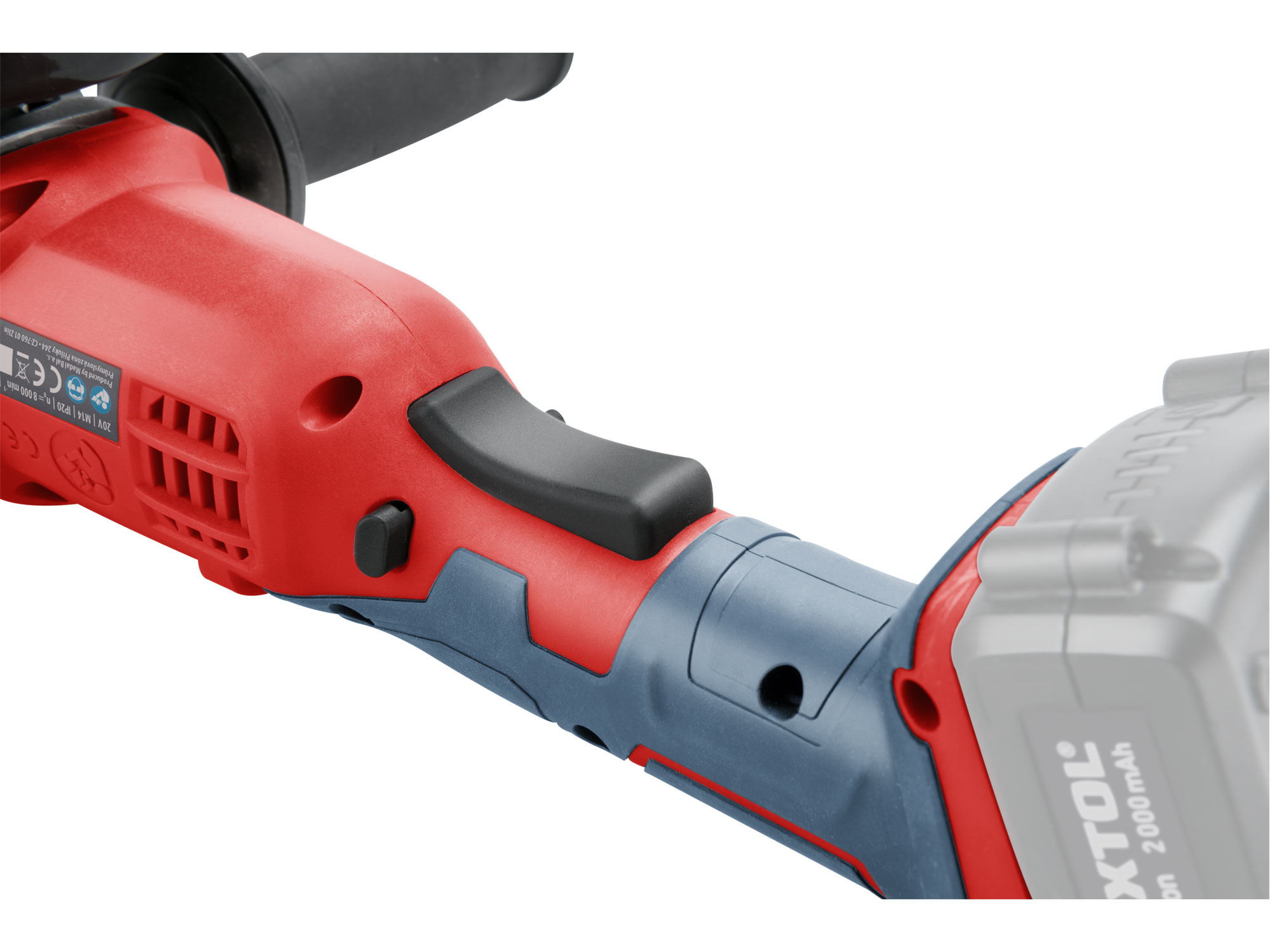 POŠK. OBAL bruska úhlová aku SHARE20V, 115mm, 20V Li-ion, bez baterie a nabíječky