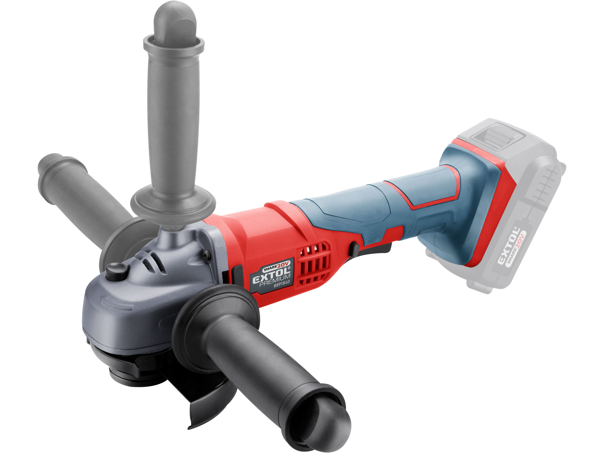 POŠK. OBAL bruska úhlová aku SHARE20V, 115mm, 20V Li-ion, bez baterie a nabíječky