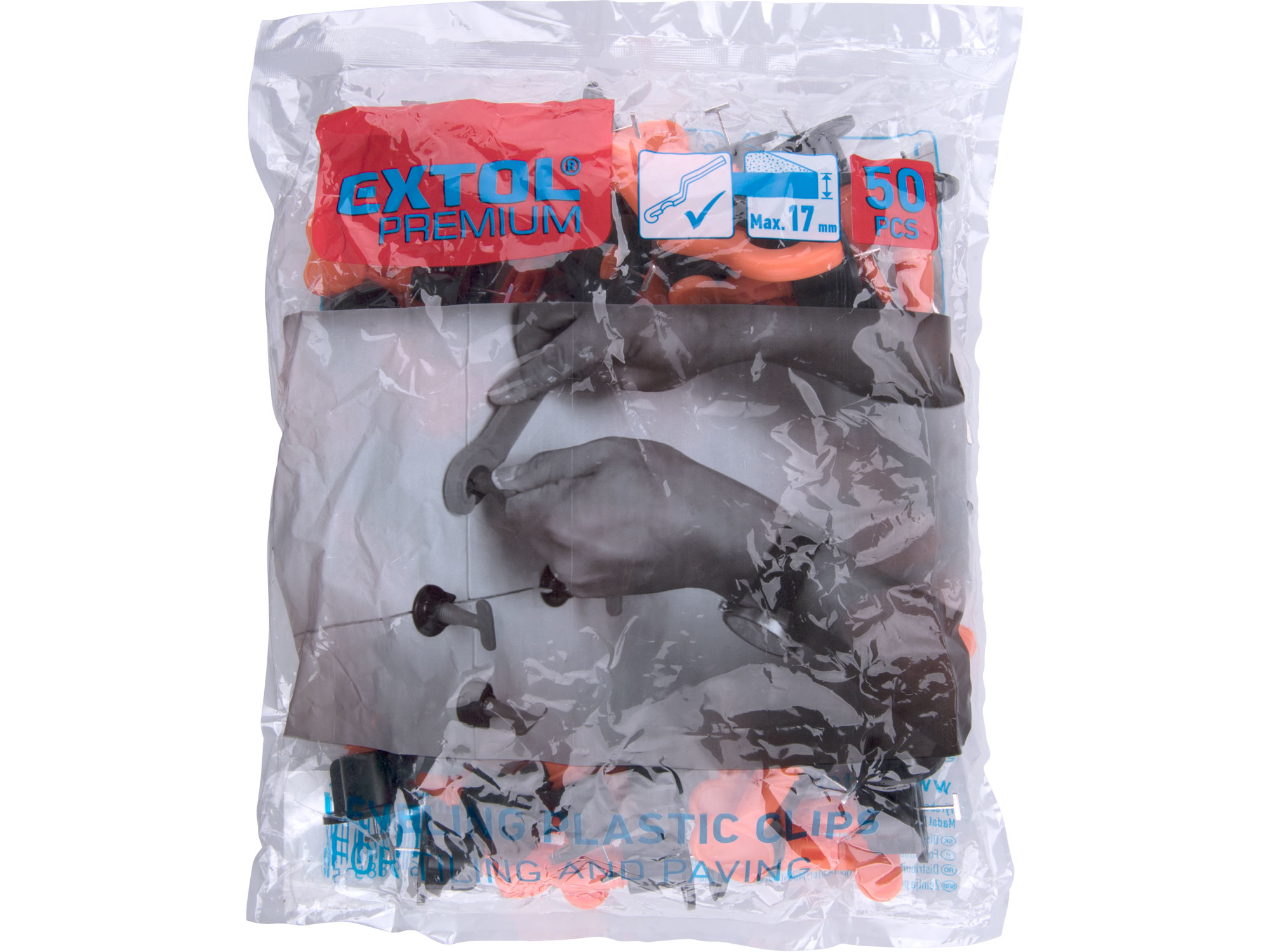 POŠK. OBAL distanční/nivelační klipy opakovaně použitelné, sada 50ks, pro vyrovnání obkladů/dlažby až do jejich max. tloušťky 17mm