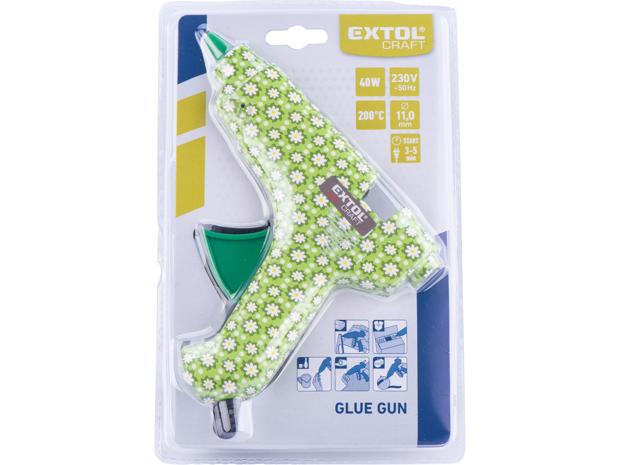 POŠK. OBAL pistole tavná lepící, květinová, O11mm, 40W