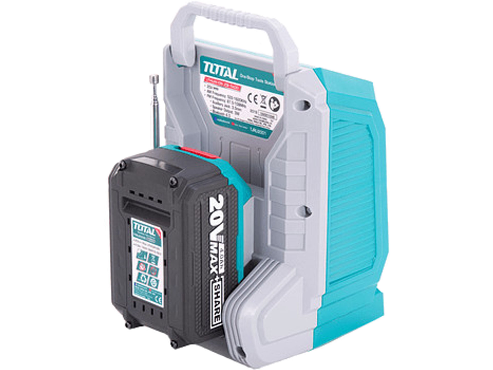 rádio AKU, 20V Li-ion, 2000mAh, bez baterie a nabíječky, industrial