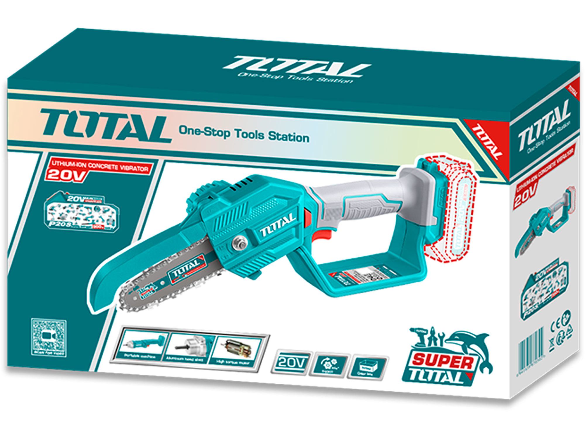 Řetězová pila AKU, MINI, 20V Li-ion, 2000mAh, bez baterie a nabíječky