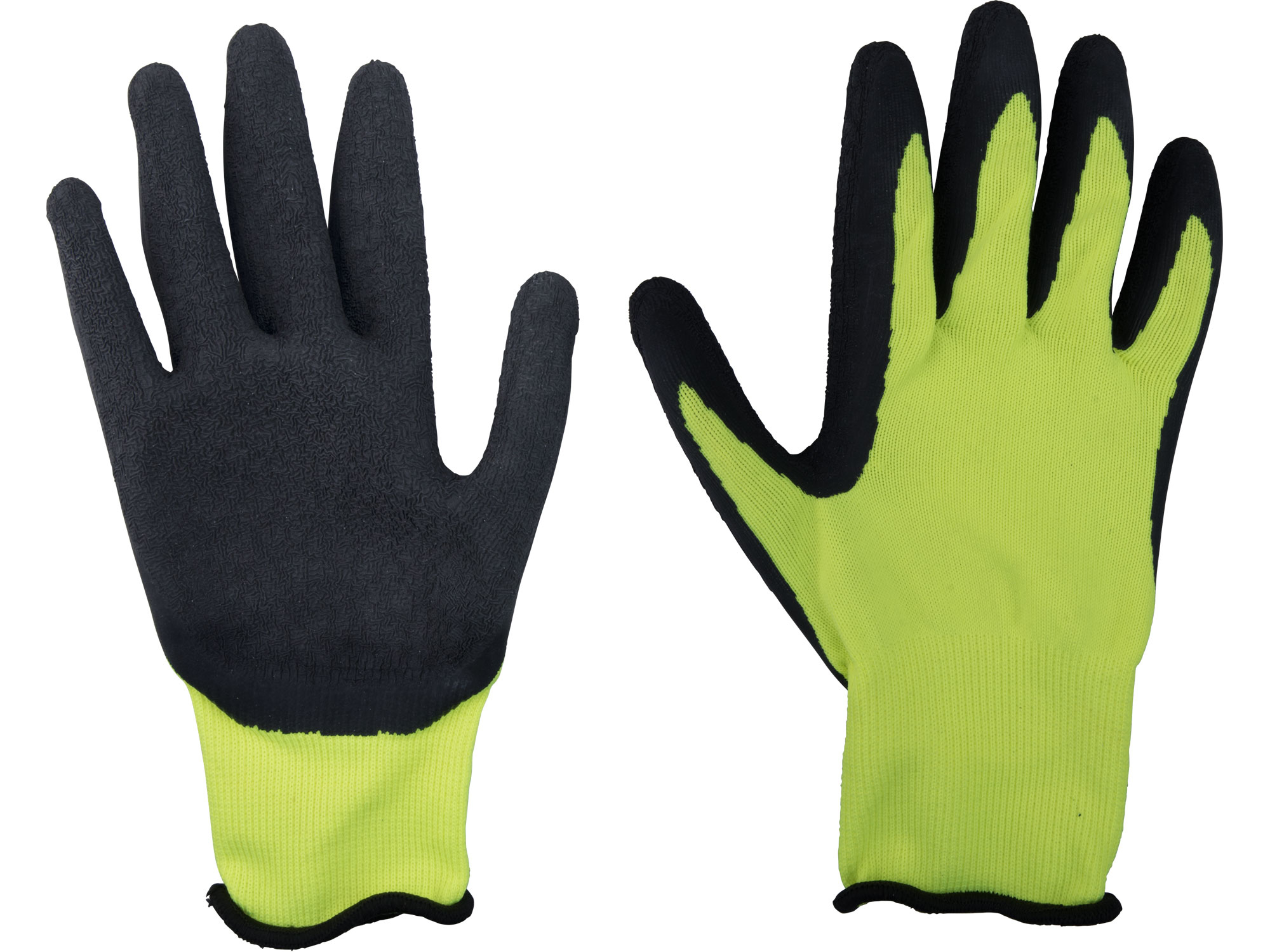 rukavice nylonové, bezešvé, polomáčené v latexu, velikost 8"