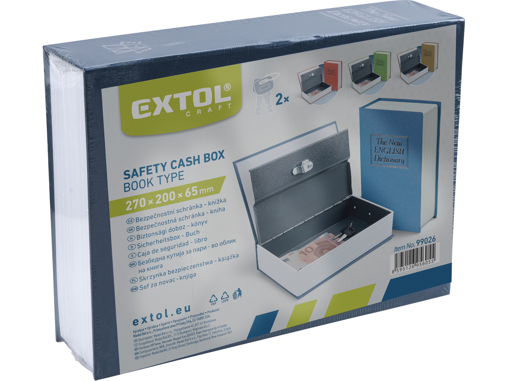 schránka bezpečnostní - knížka, 270x200x65mm