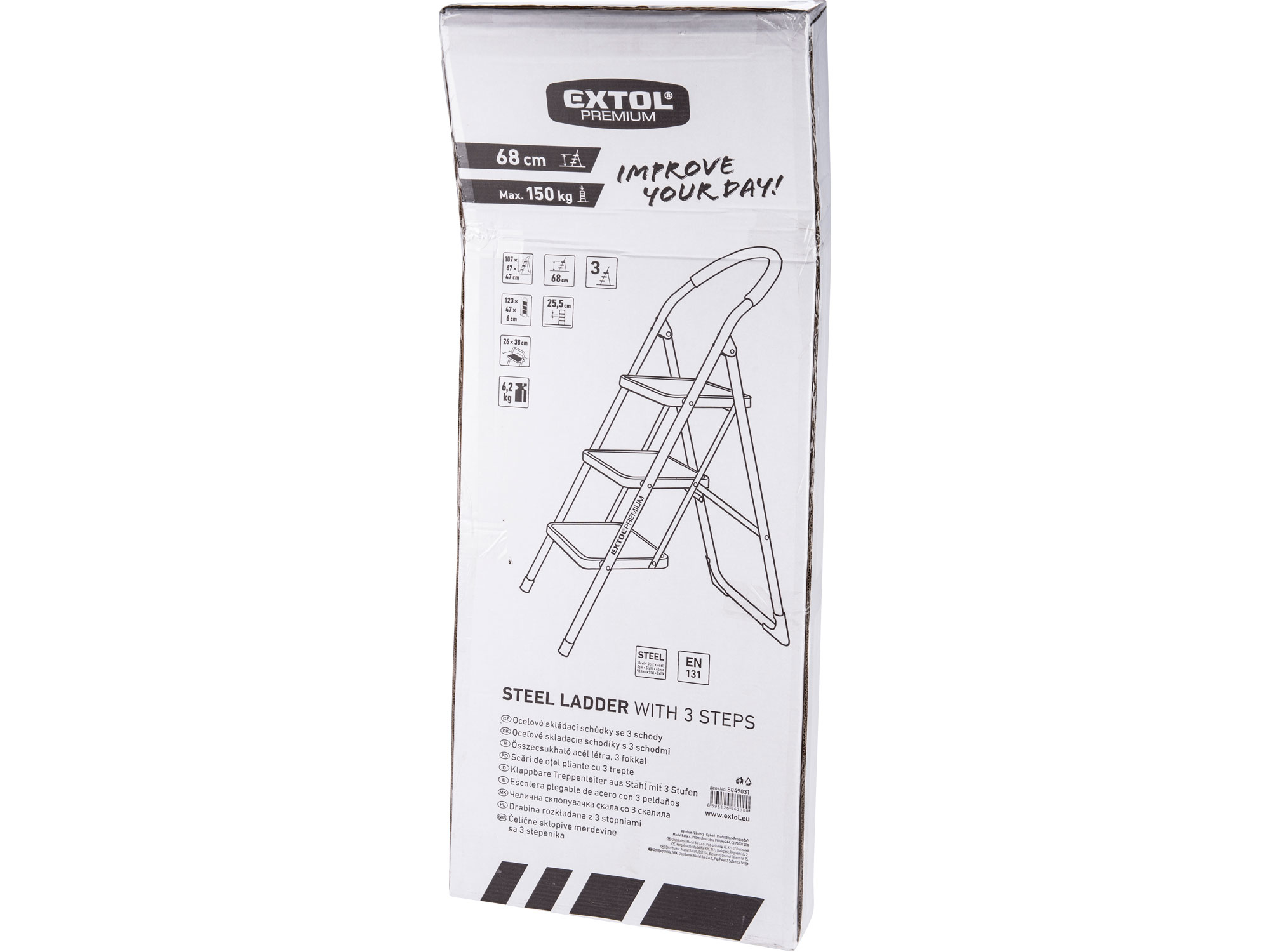 schůdky skládací ocelové, 3 stupně