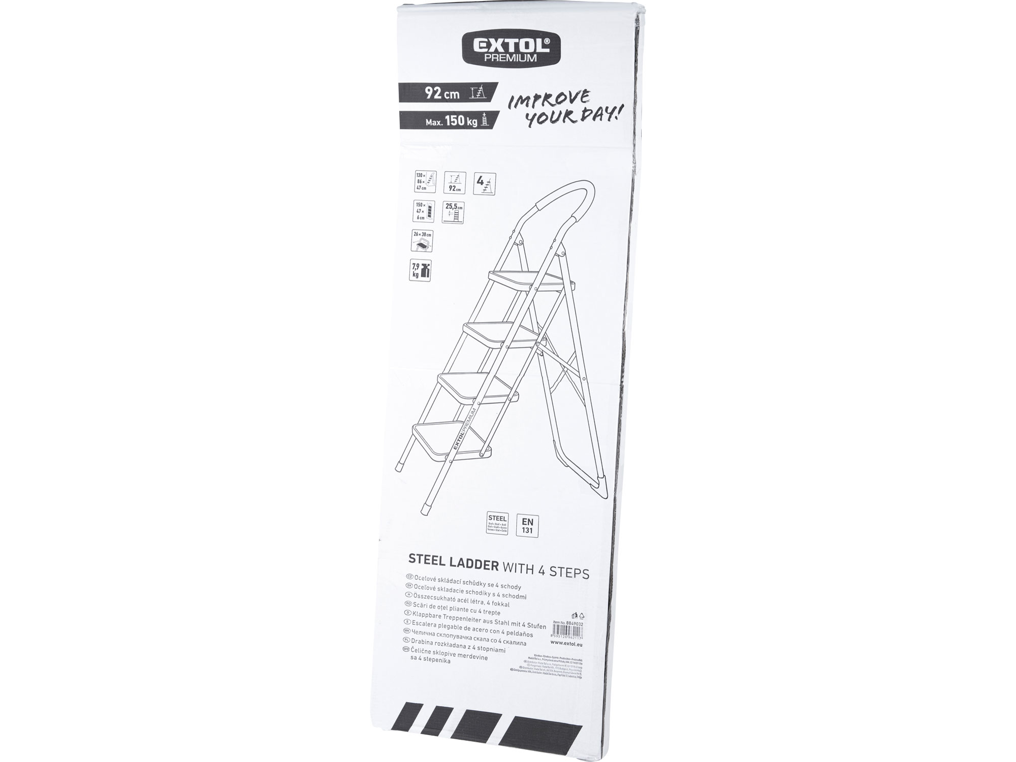 schůdky skládací ocelové, 4 stupně