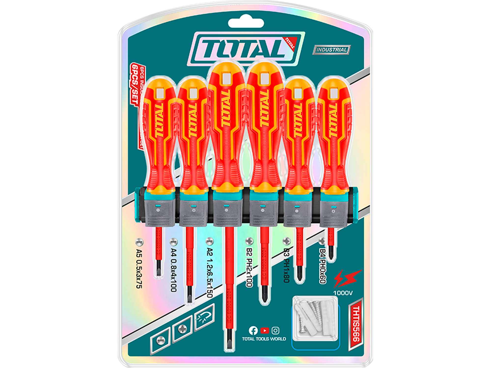 Šroubováky, sada 6ks, 1000V, VDE, industrial, CrV