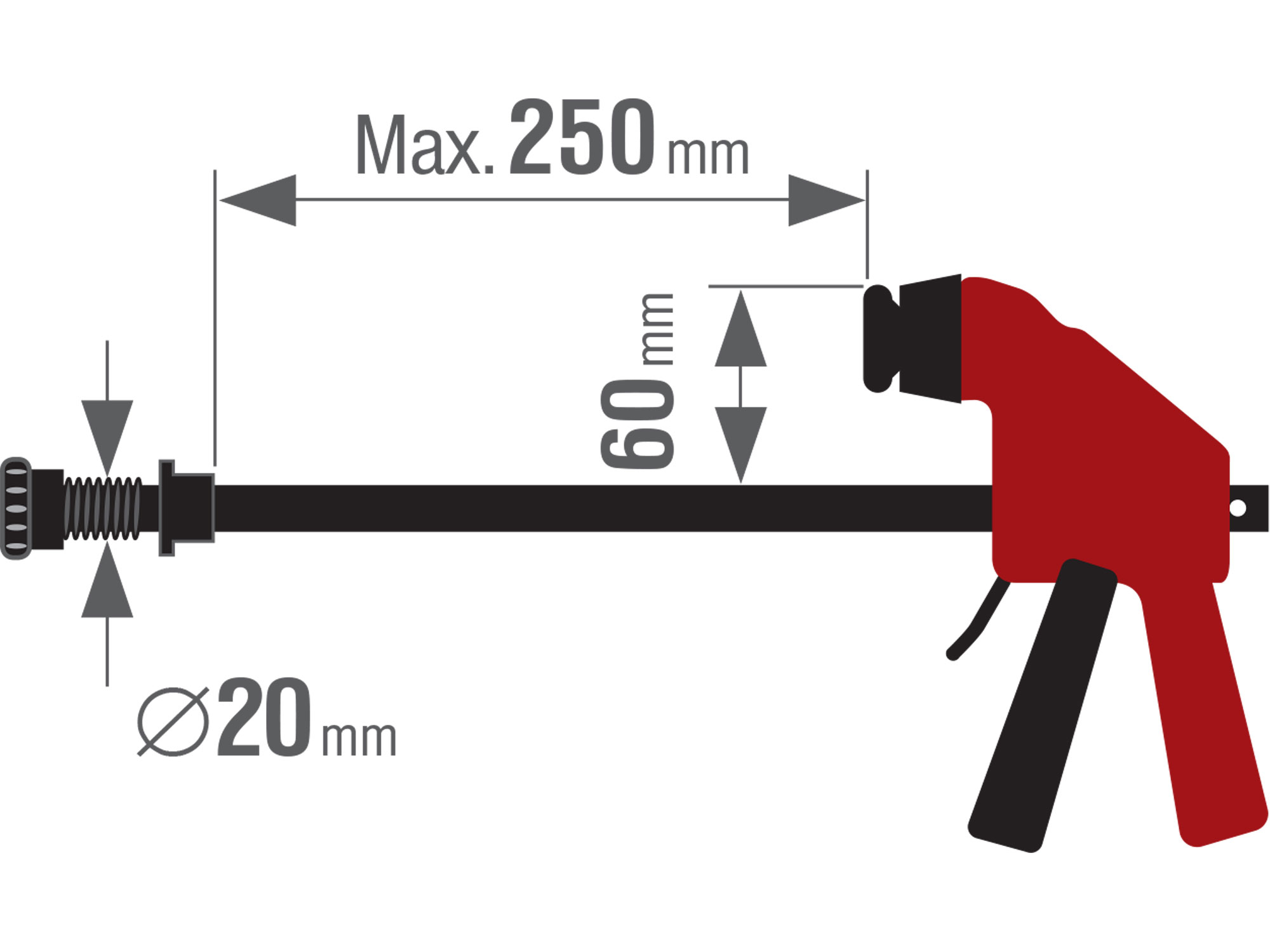 svěrka přítlačná vertikální - k multif. stolům s otvory O 20mm, 0-250mm