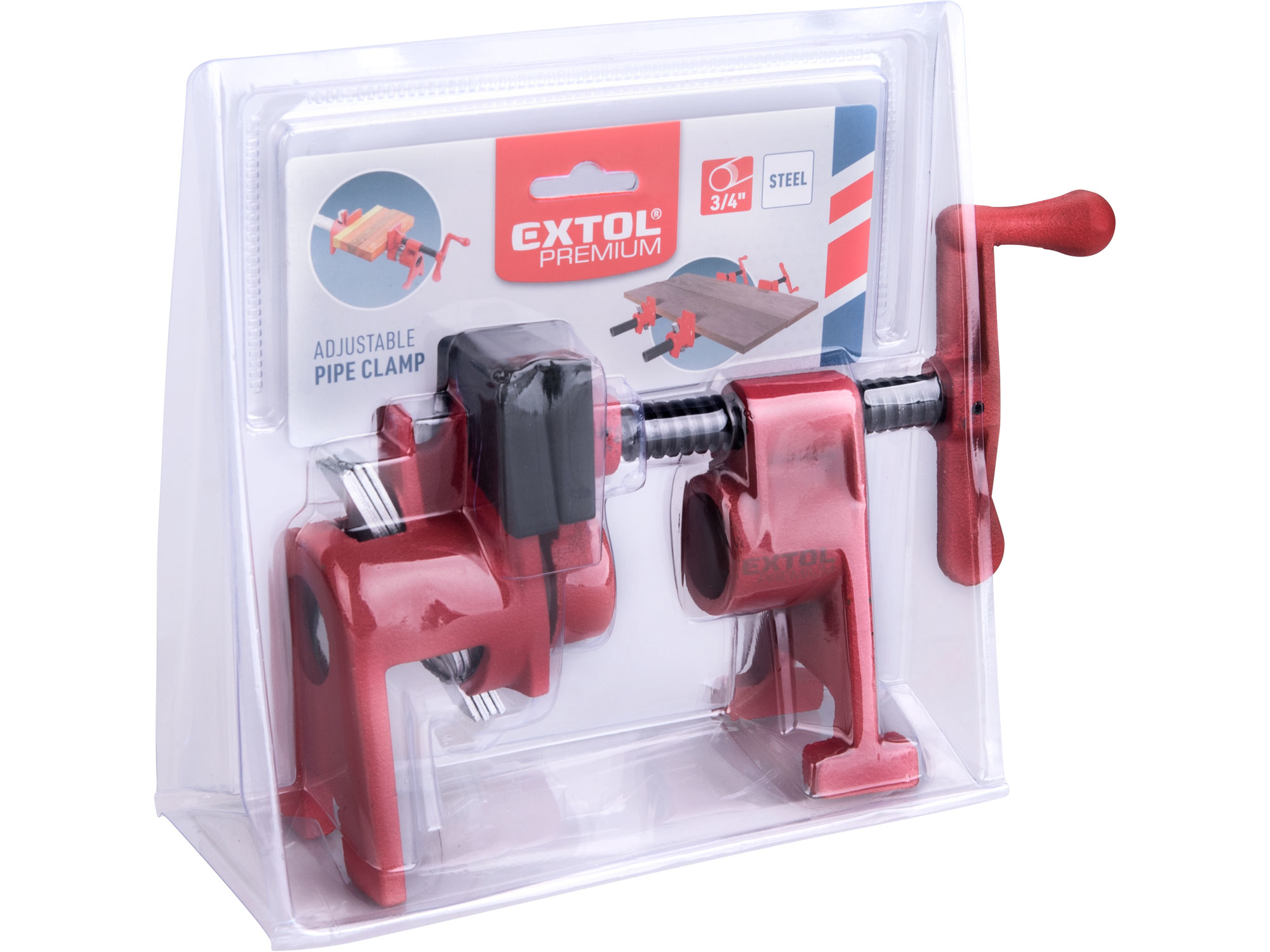 svěrka trubková nastavitelná, fixace na pevném konci pomocí trubky s vnějším závitem DN 20 - 3/4" -26,9mm