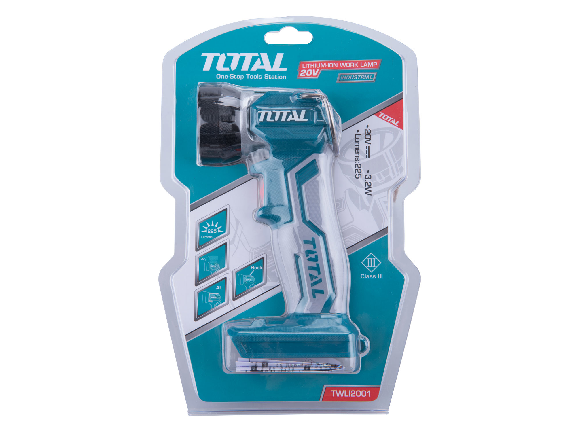 světlo pracovní závěsné, 20V Li-ion, 2000mAh, LED, 3.2W, bez baterie a nabíječky