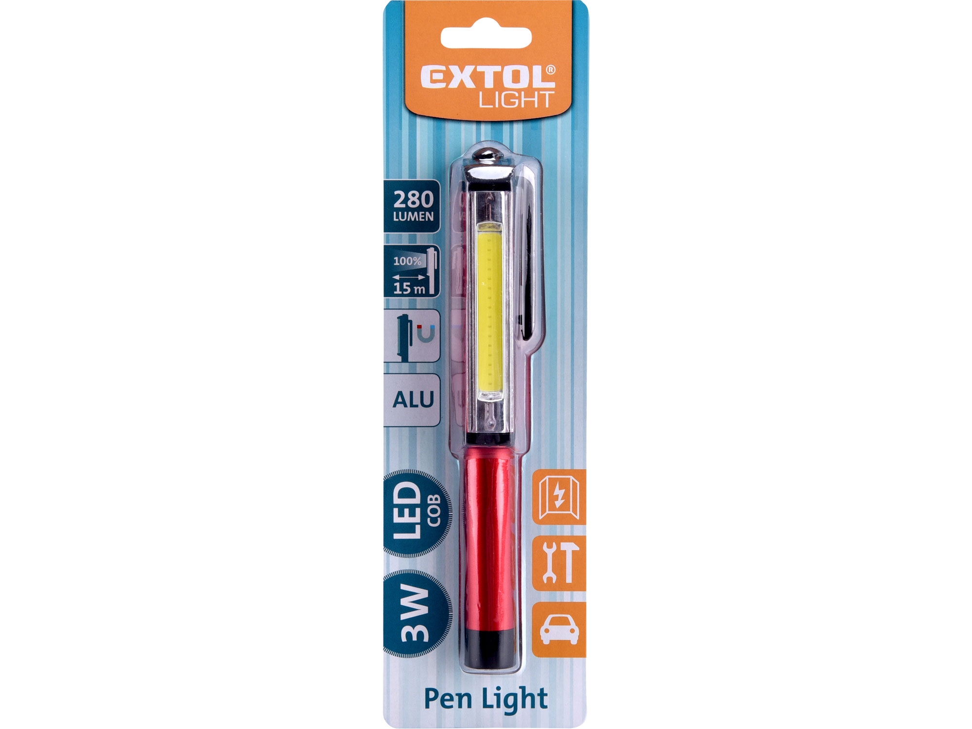 svítilna tužka 280lm COB, 3W COB LED, EX