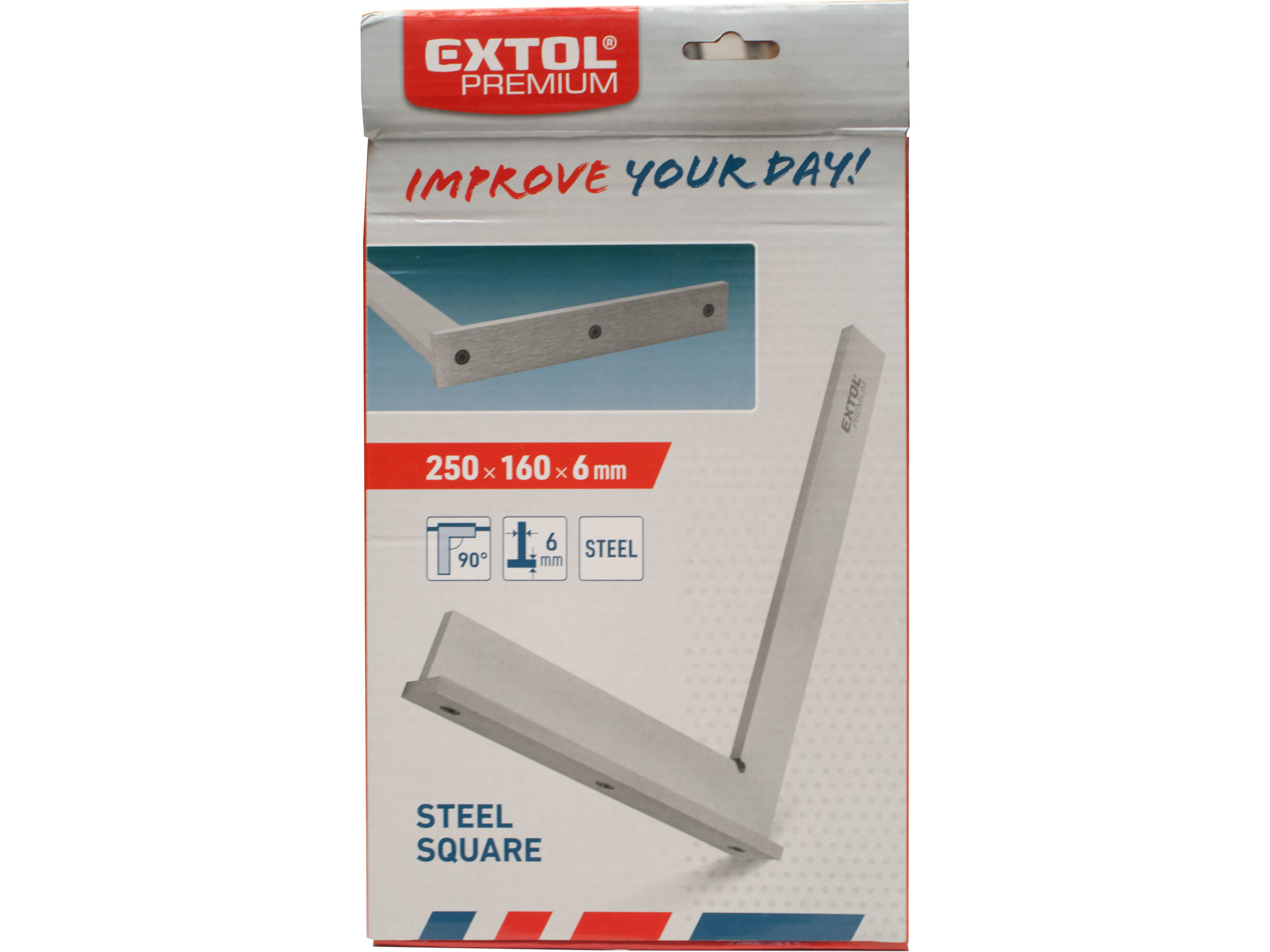 úhelník zámečnický s příložníkem, 250x125x5mm, ocelový