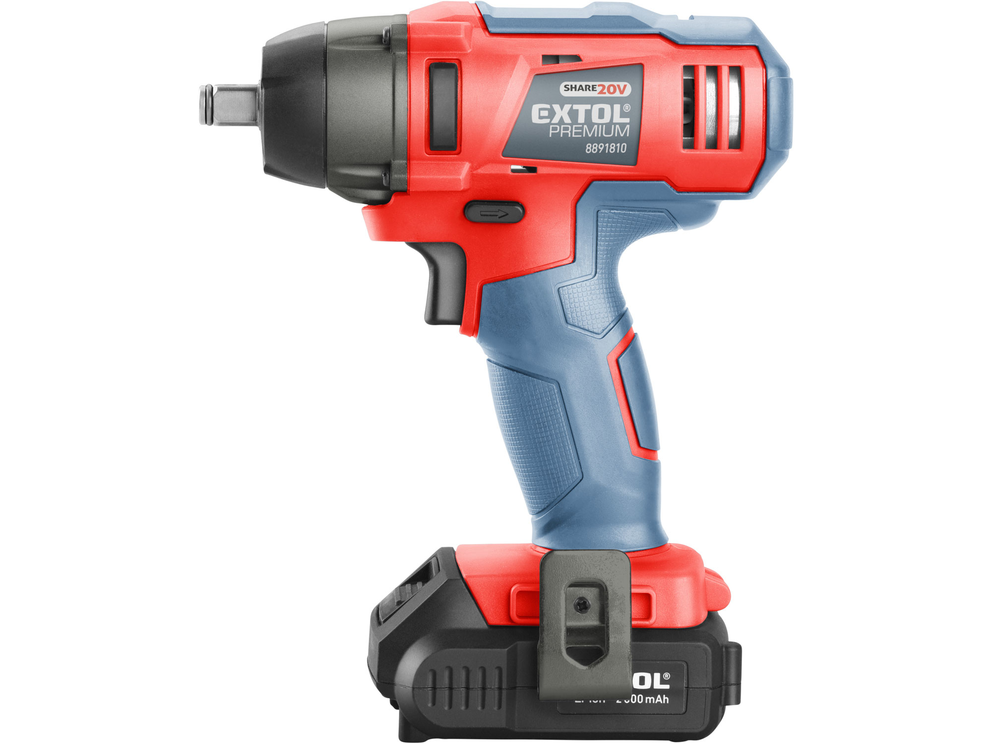 utahovák rázový 1/2" aku SHARE20V, 180Nm, 20V Li-ion, 2Ah