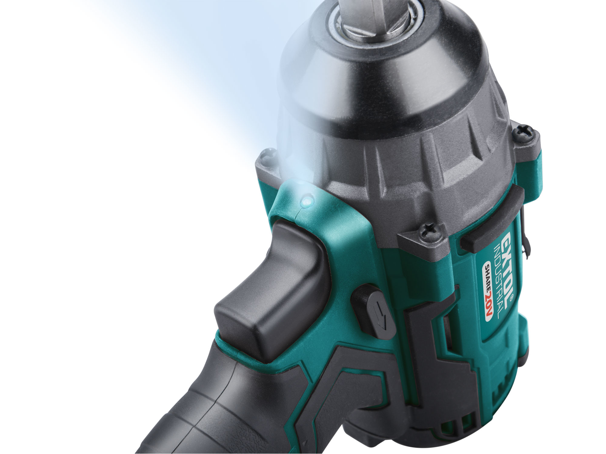 utahovák rázový 1/2" aku SHARE20V, 250Nm, BRUSHLESS, 20V Li-ion, 2Ah