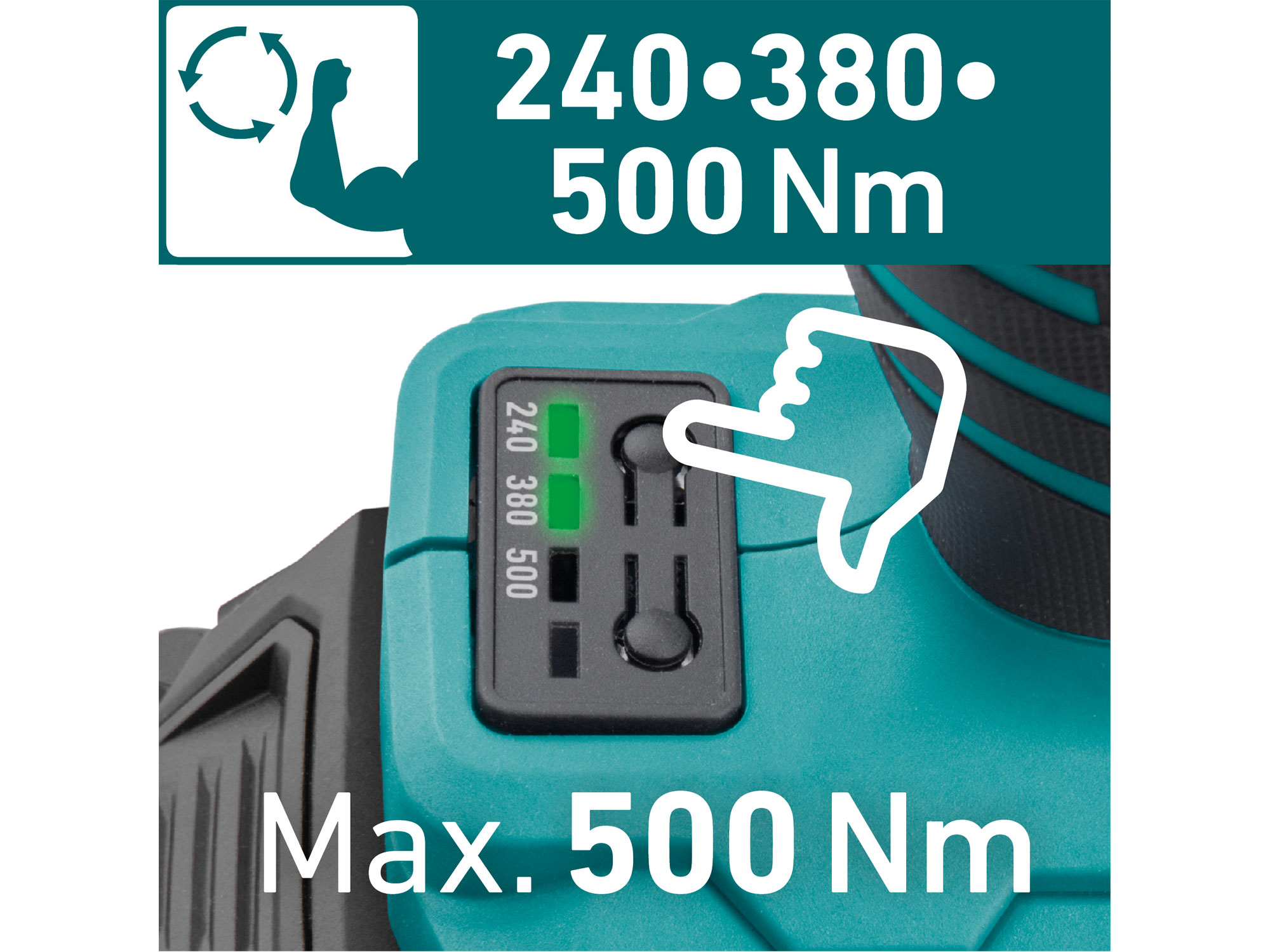 utahovák rázový 1/2" aku SHARE20V, 500Nm, BRUSHLESS, bez baterie a nabíječky