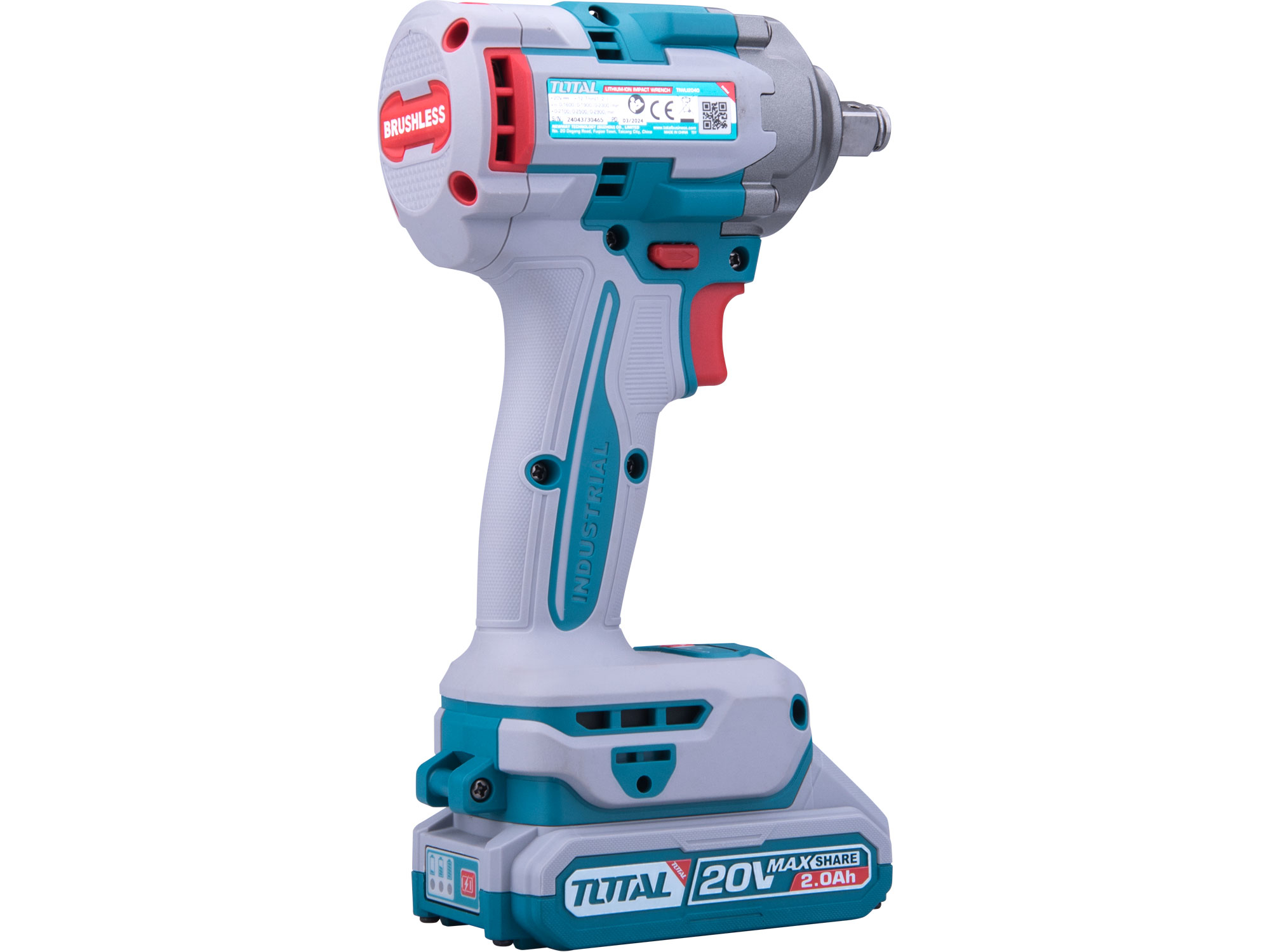 Utahovák rázový AKU 1/2', brushless, 400Nm, 20 V Li-ion  (2x), industrial