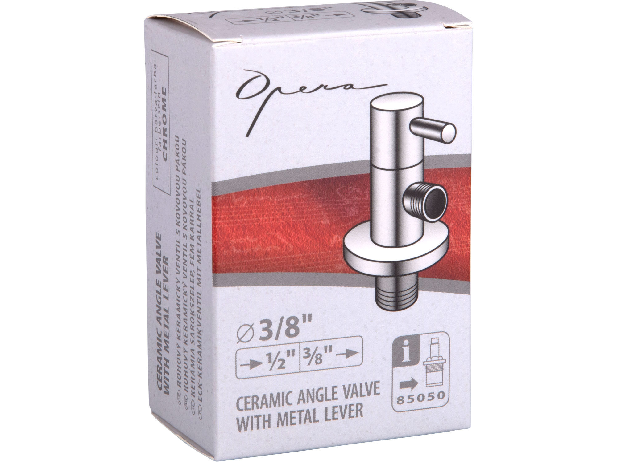 ventil rohový keramický s kovovou pákou, pračkový, 1/2"-3/4"