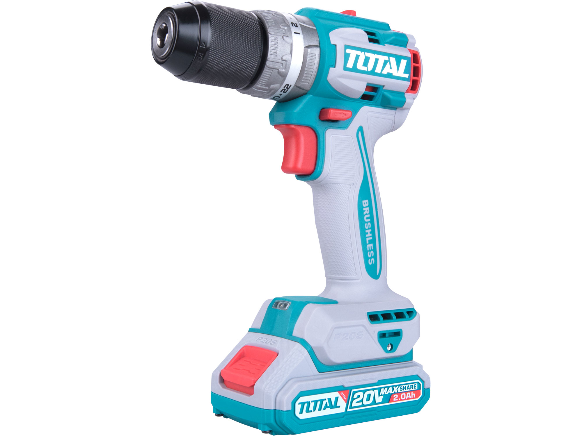 Vrtací šroubovák AKU s příklepem, brushless, 20V Li-ion (2x), industrial