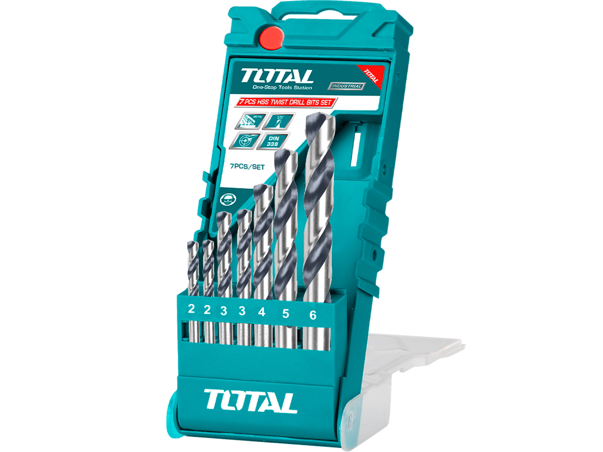 Vrtáky do kovu, HSS, sada 7ks, industrial