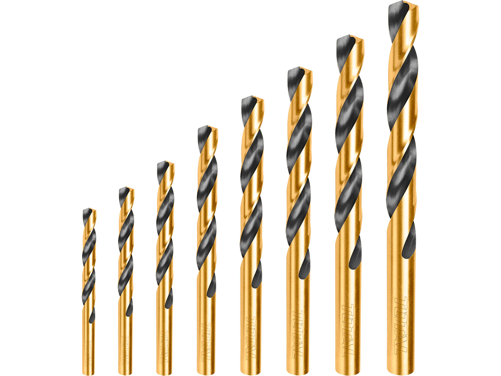 Vrtáky do kovu, sada 8ks HSS - TOTAL