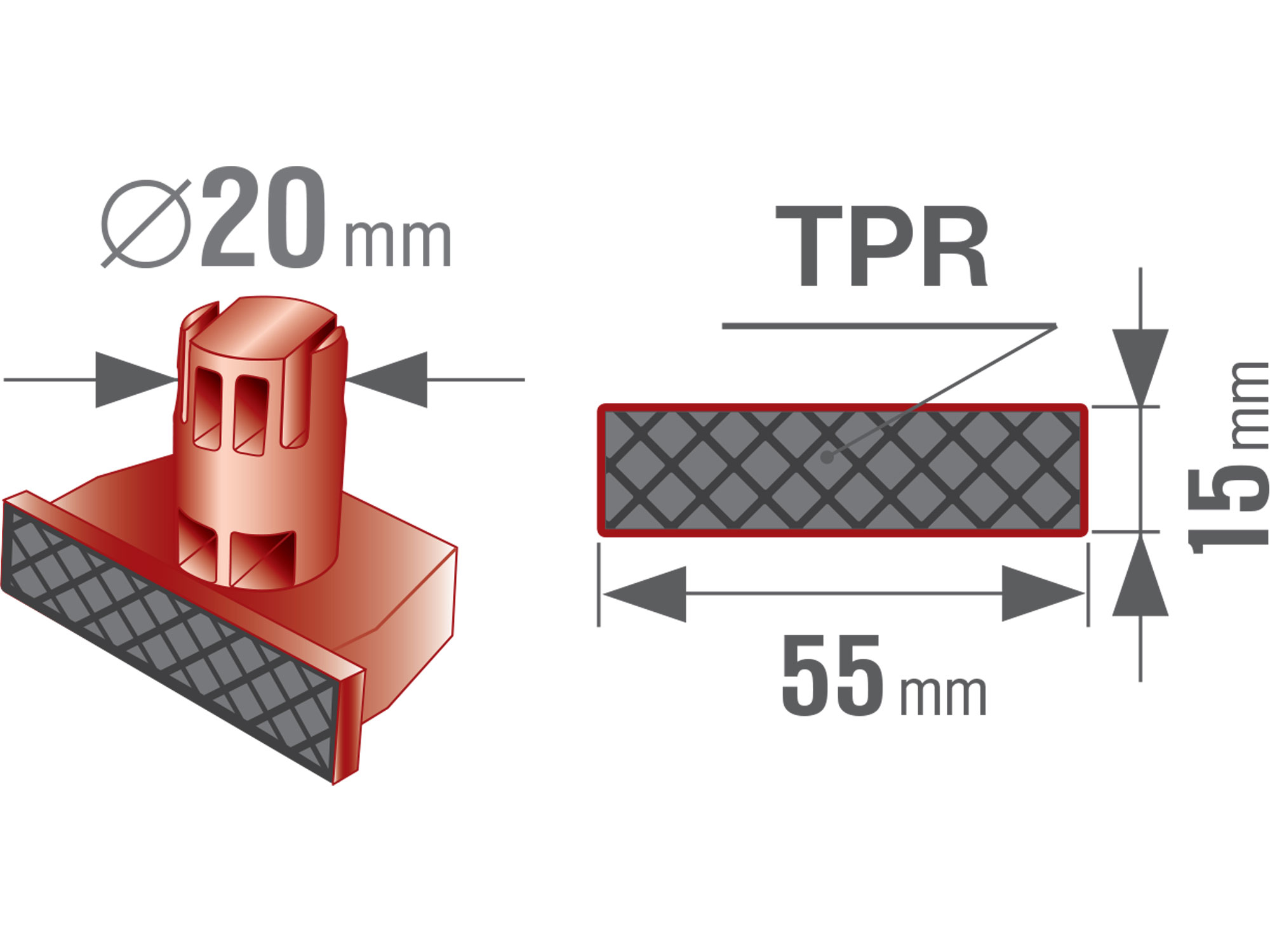 zarážky vymezovací sada 4ks, k multif. stolům s otvory O 20mm