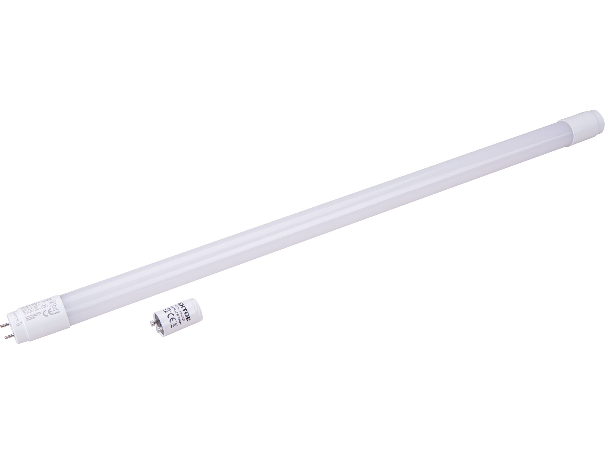zářivka LED, 60cm, 900lm, T8, neutrální bílá, PC + ALU, EXTOL LIGHT 43050
