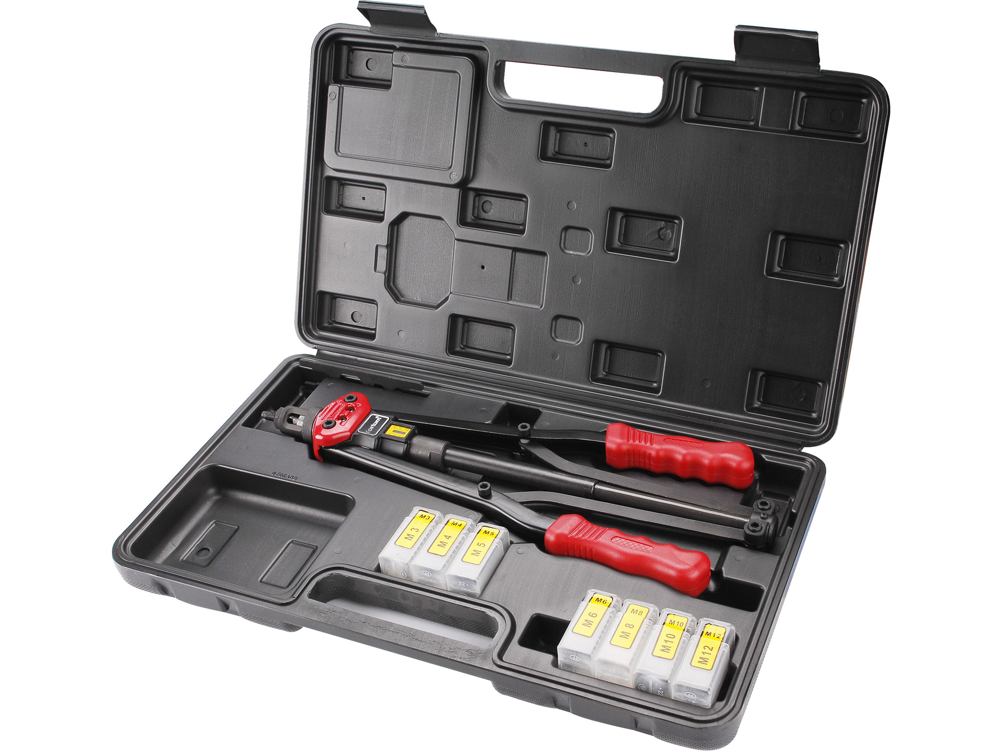 ZRUŠENO! Nahrazeno výrobkem 4770635, kleště nýtovací pákové samovysouvací se stupnicí, M3-M12, 440mm