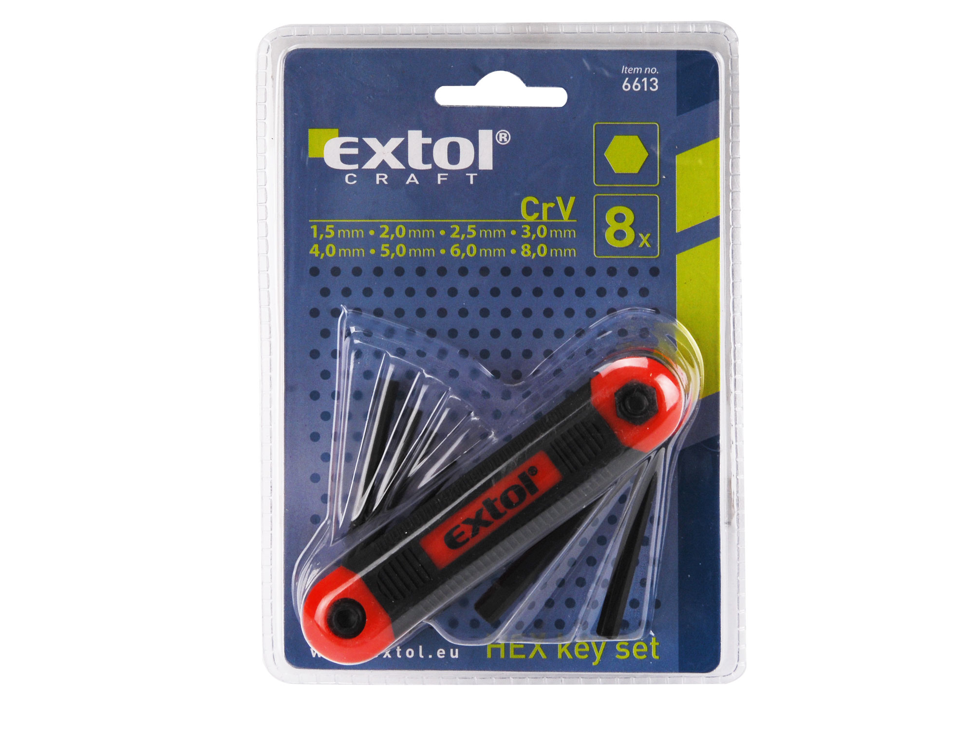 ZRUŠENO! Nahrazeno výrobkem 66006, imbus klíče, sada 8ks, C.V., HEX 1.5-2-2.5-3-4-5-6-8mm, CrV