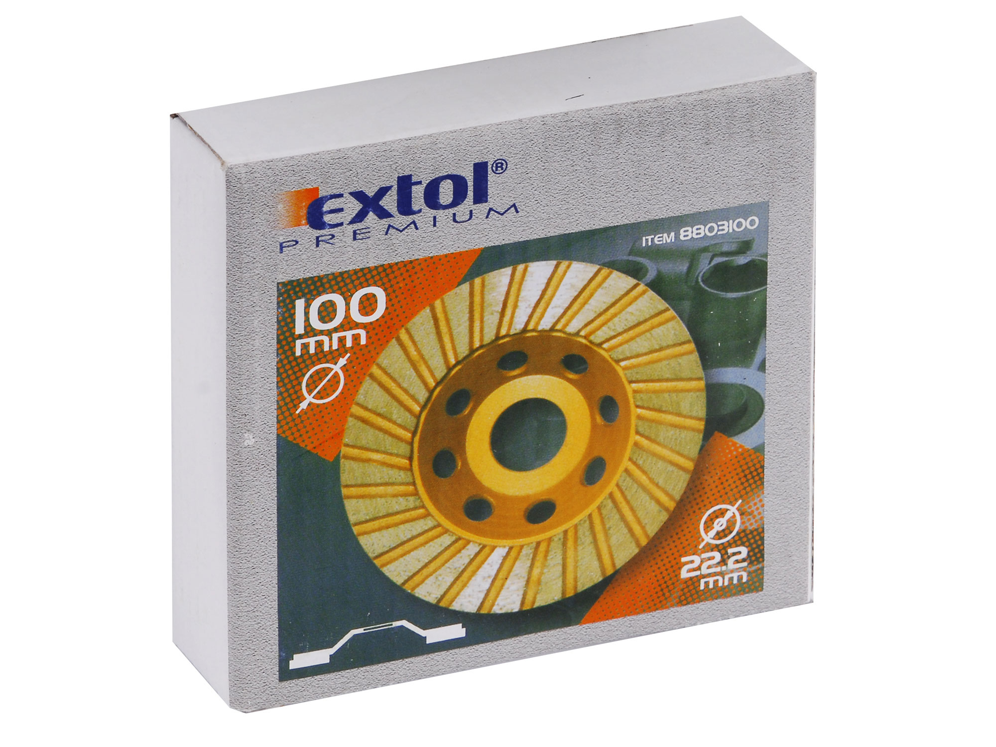 ZRUŠENO! Nahrazeno výrobkem 8703101. Kotouč diamantový brusný, 115x22,2mm