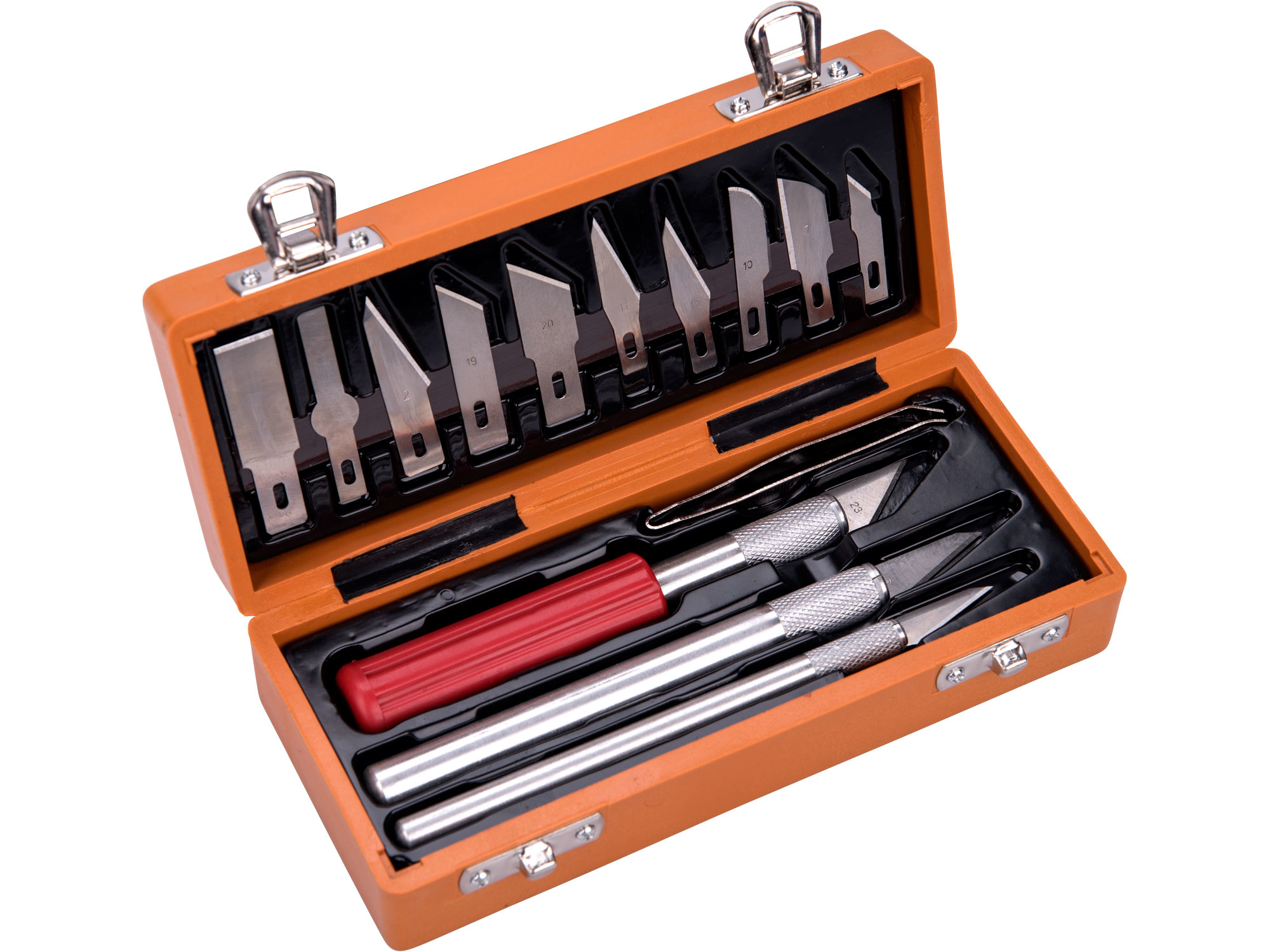 ZRUŠENO! Nahrazeno výrobkem 8855196 nože na vyřezávání, sada 17ks, v krabičce z ABS pl.