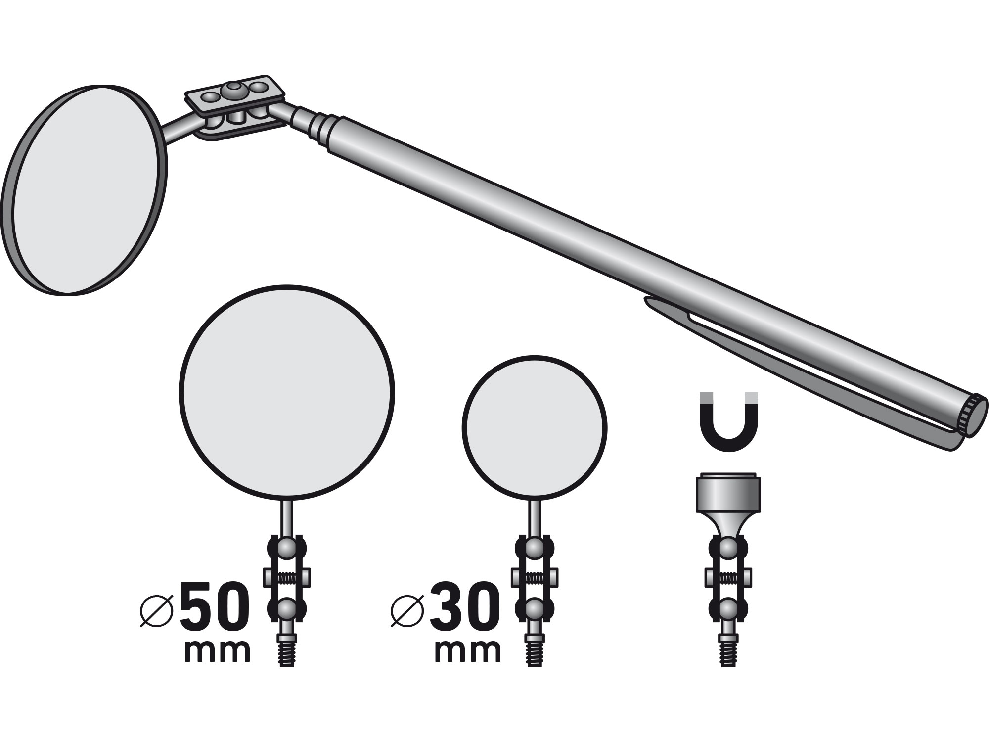 ZRUŠENO! Nahrazeno výrobkem 8863011 sada teleskopická 4dílná, max. délka rukojeti 675mm