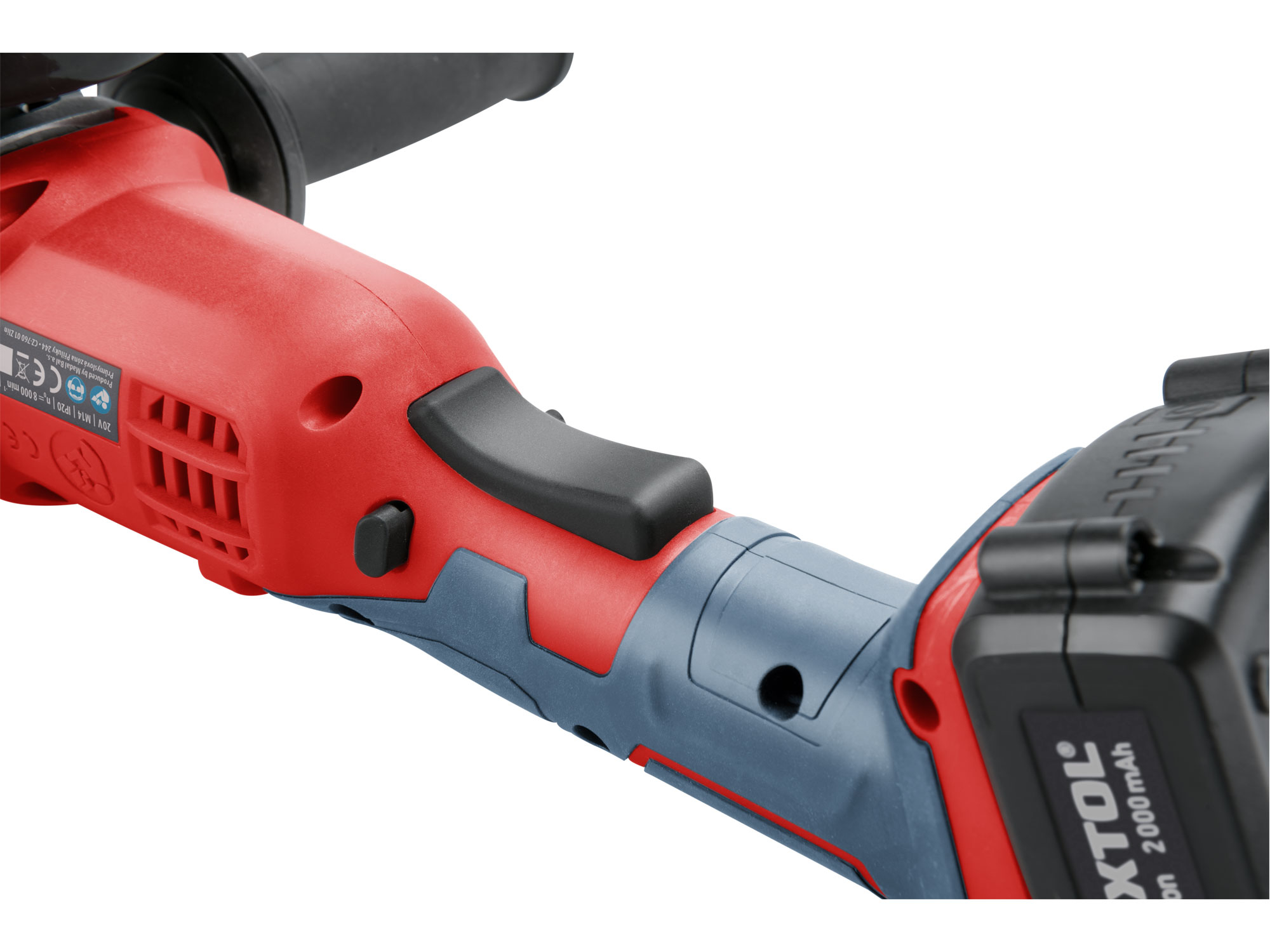 ZRUŠENO! Nahrazeno výrobkem 8891838, bruska úhlová aku SHARE20V, 115mm, 20V Li-ion, 2Ah