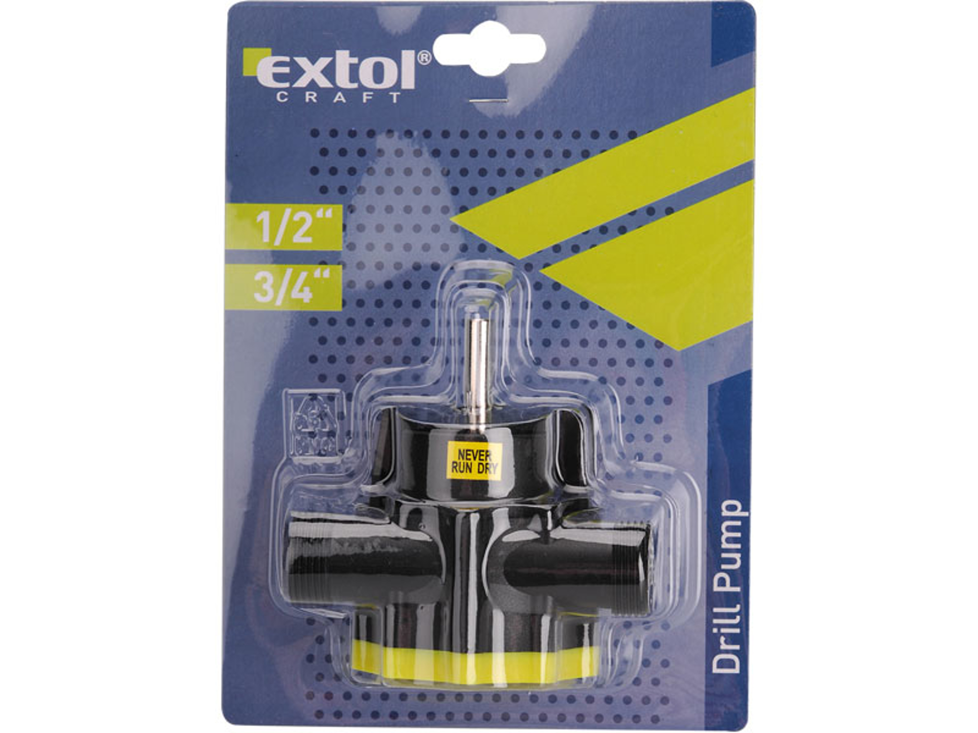 ZRUŠENO! Nahrazeno výrobkem 904001, čerpadlo na vrtačku pro 3/4' hadici, max. výkon: 20l/min. při 3000ot./min.