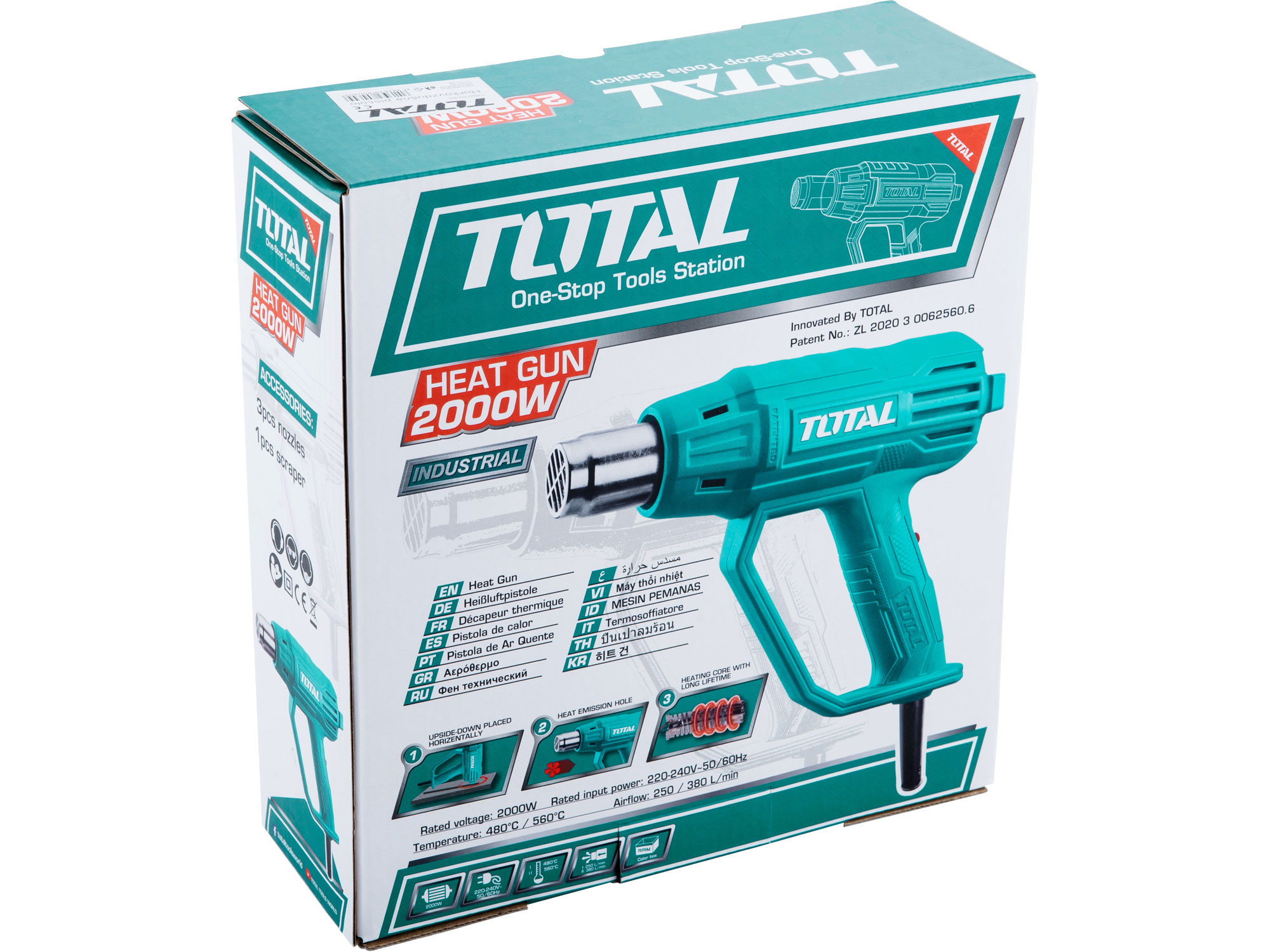 ZRUŠENO! Nahrazeno výrobkem TB20078 Pistole horkovzdušná, 2000W, industrial